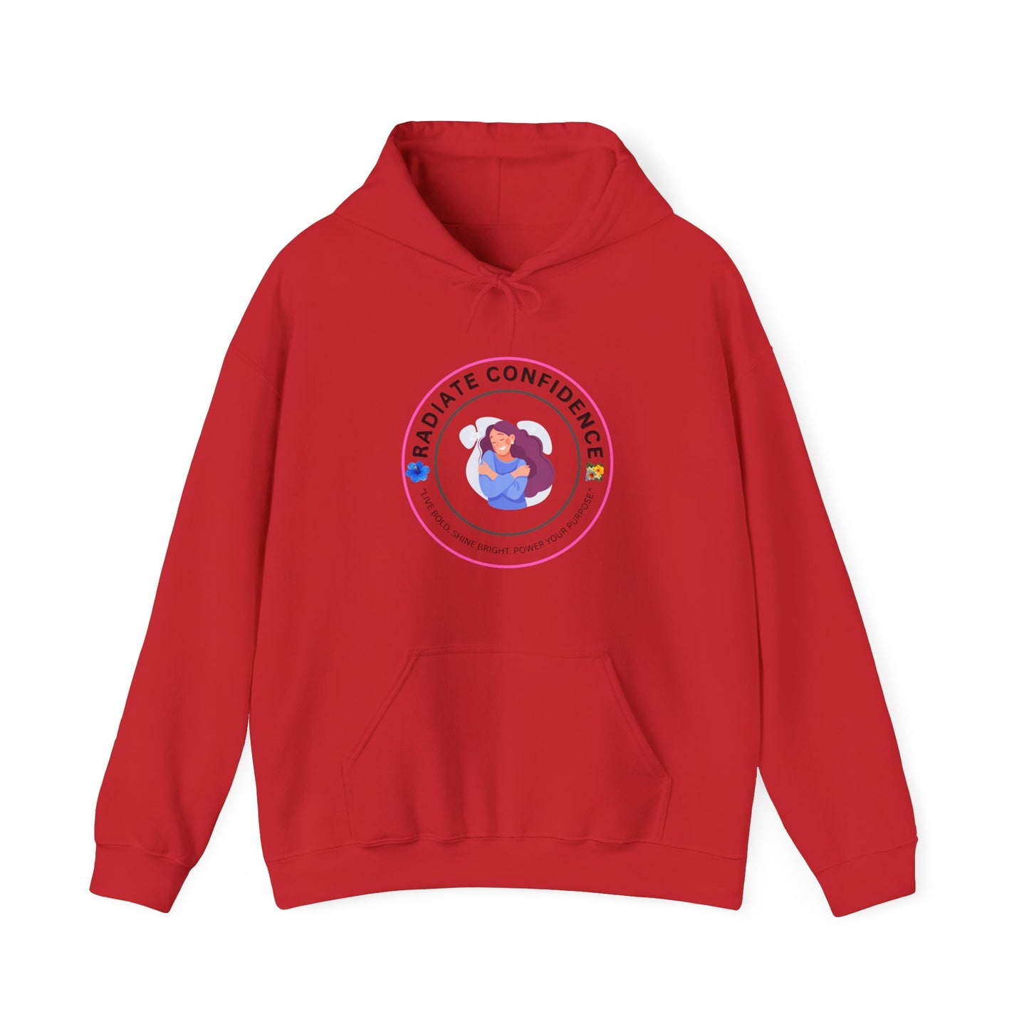 Radiate Confidence Hoodie — Feminine Self-Love Graphic Sweatshirt
