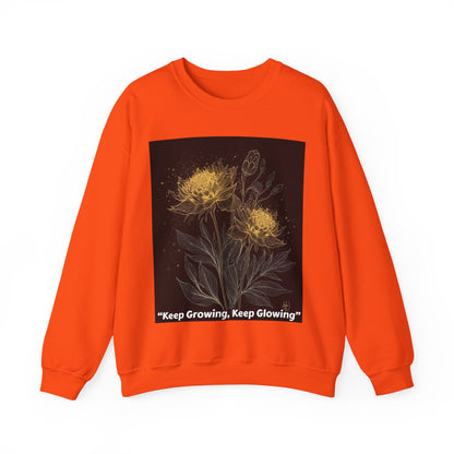 Keep Growing, Keep Glowing Floral Crewneck Sweatshirt