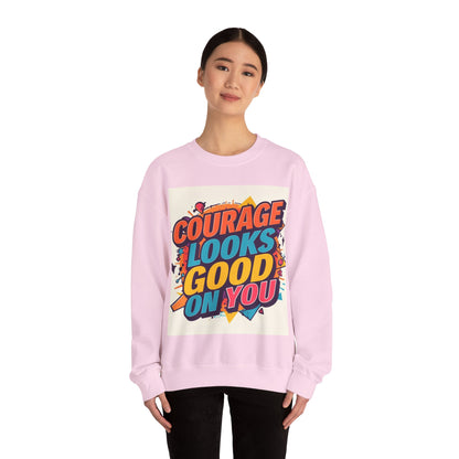 Courage Looks Good On You Sweatshirt — Inspirational Graphic Crewneck