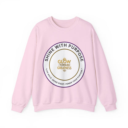 Shine With Purpose Crewneck Sweatshirt — "Glow Toward Greatness" Inspirational Pullover