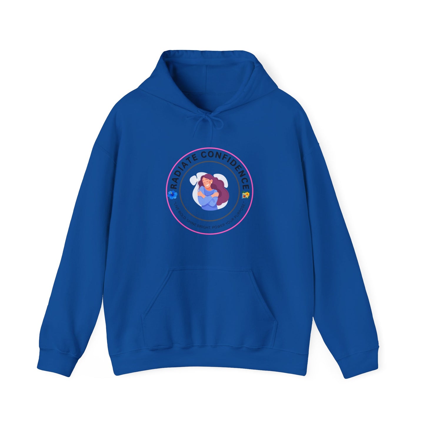 Radiate Confidence Hoodie — Feminine Self-Love Graphic Sweatshirt