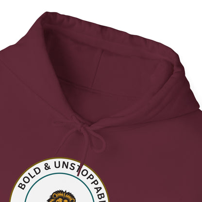 Bold & Unstoppable Lion Hoodie — Inspirational Graphic Pullover