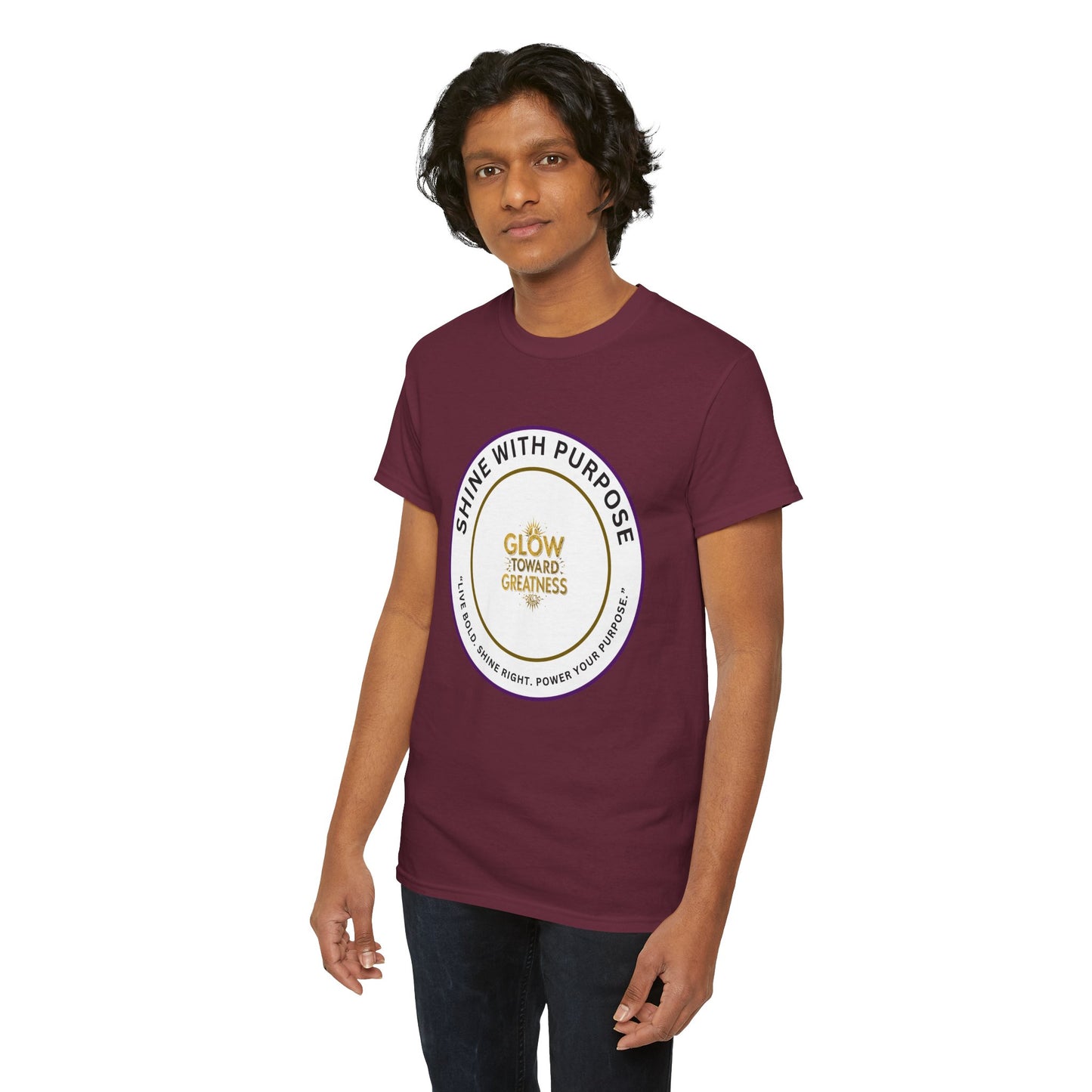 Shine With Purpose Tee — "Glow Toward Greatness" Inspirational Graphic T‑Shirt