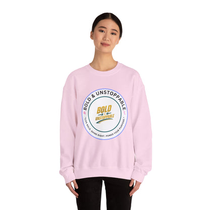 Bold & Unstoppable Crewneck Sweatshirt — Inspirational Graphic Pullover