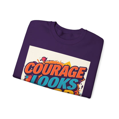 Courage Looks Good On You Sweatshirt — Inspirational Graphic Crewneck