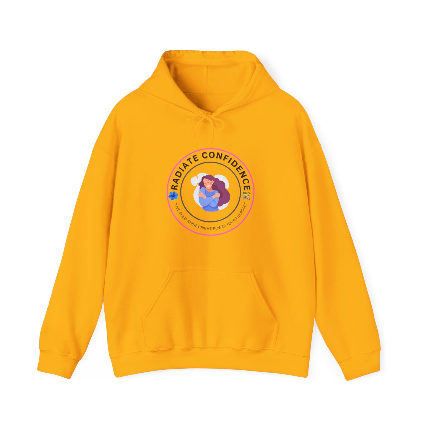 Radiate Confidence Hoodie — Feminine Self-Love Graphic Sweatshirt