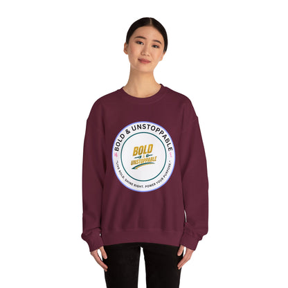 Bold & Unstoppable Crewneck Sweatshirt — Inspirational Graphic Pullover