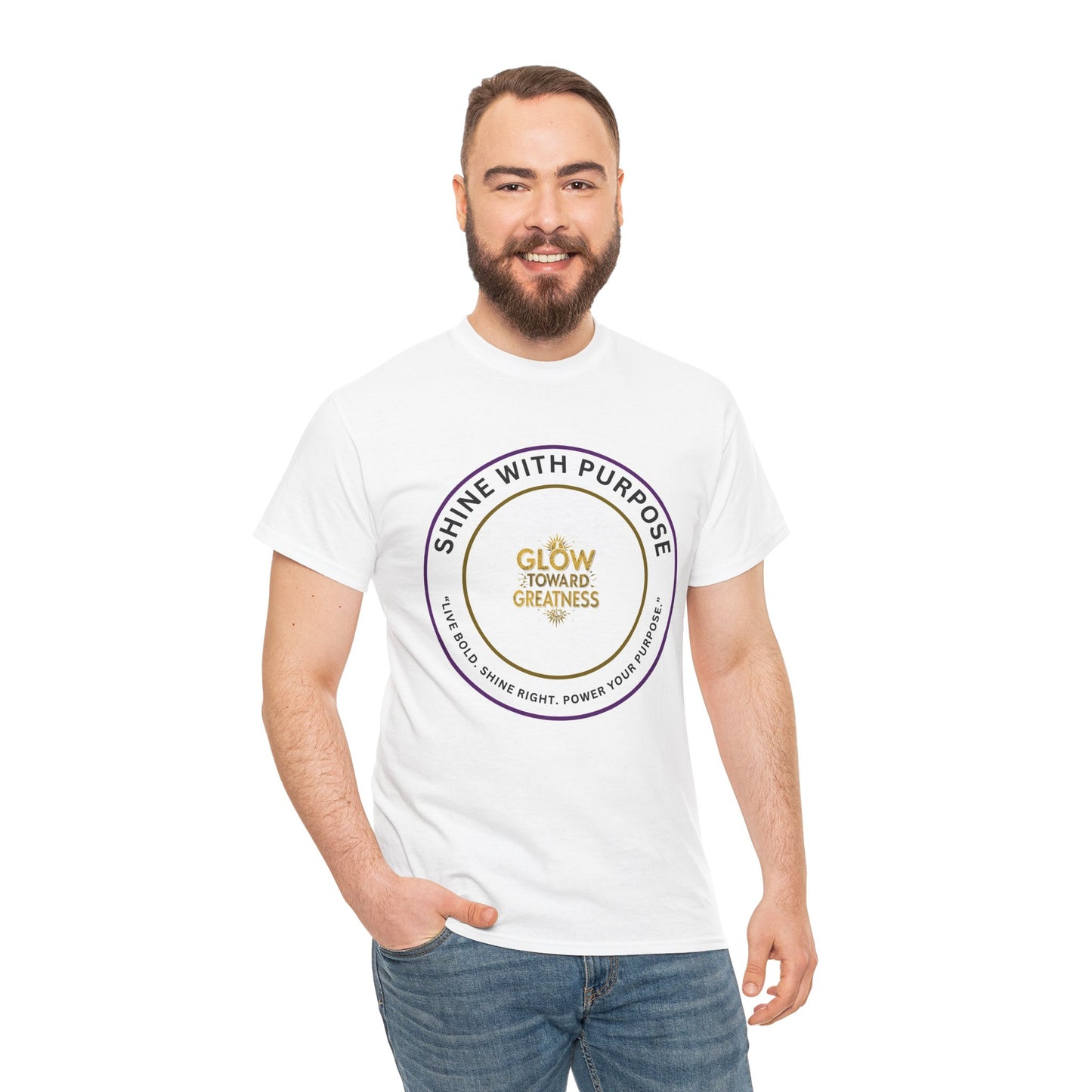 Shine With Purpose Tee — "Glow Toward Greatness" Inspirational Graphic T‑Shirt