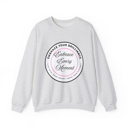 Crewneck Sweatshirt — "Embrace Every Moment" Inspirational Circle Design for Men's