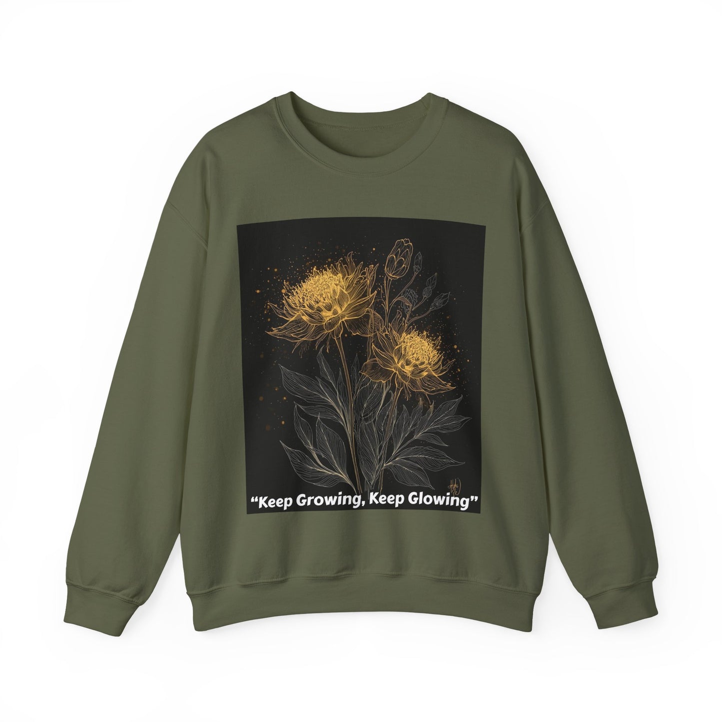 Keep Growing, Keep Glowing Floral Crewneck Sweatshirt