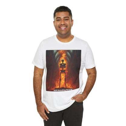 Still Standing Strong T-Shirt — Fiery Skeleton Gothic Tee