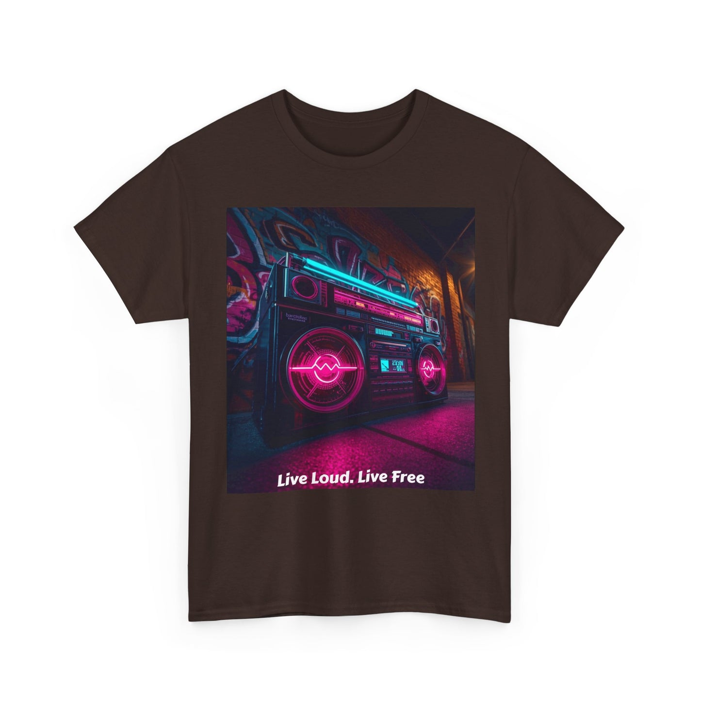 Vintage Neon Car Tee — "Live Loud. Live Free" Retro Streetwear Shirt