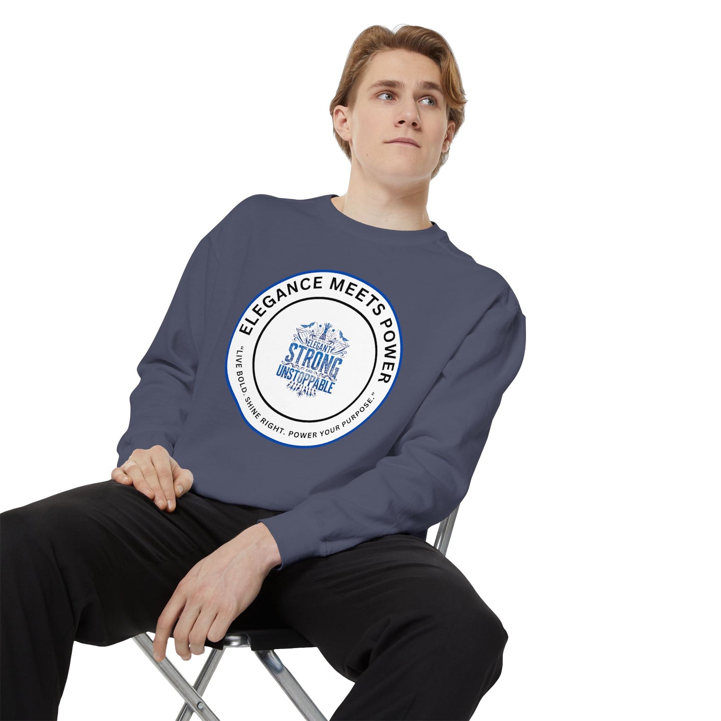 Elegance Meets Power Sweatshirt — "Strong & Gracious" Graphic Crewneck