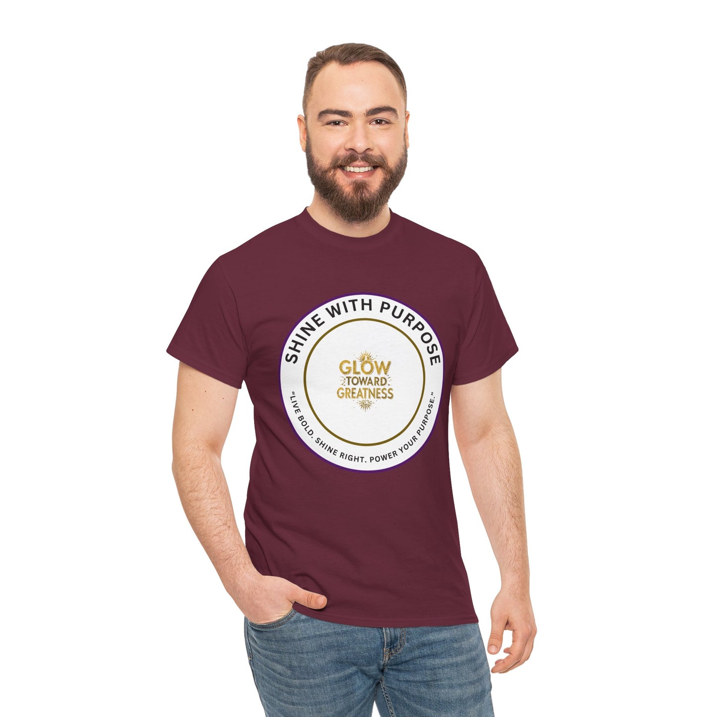 Shine With Purpose Tee — "Glow Toward Greatness" Inspirational Graphic T‑Shirt