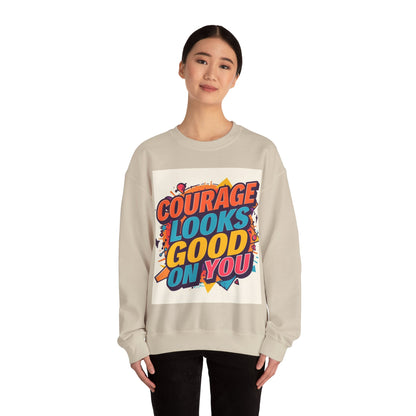 Courage Looks Good On You Sweatshirt — Inspirational Graphic Crewneck