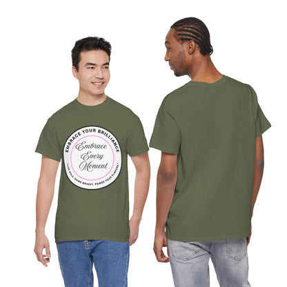 Embrace Your Brilliance Men's Tee — "Embrace Every Moment" Inspirational Graphic Shirt
