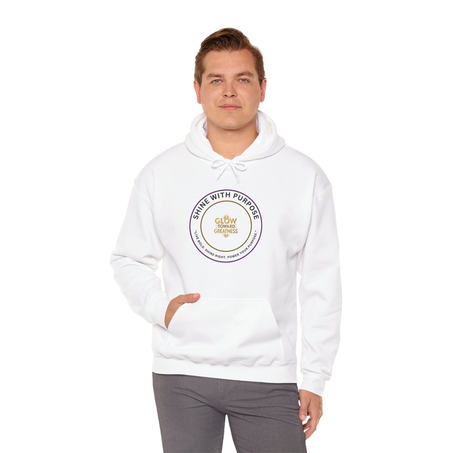 Shine With Purpose Hoodie – "Glow Towards Greatness" Inspirational Pullover