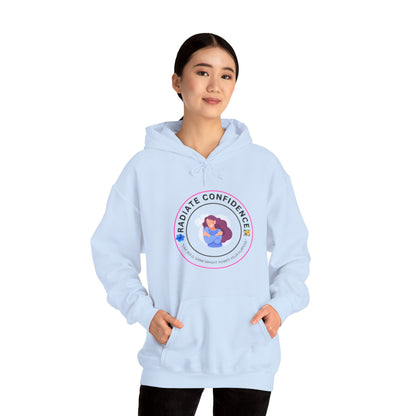 Radiate Confidence Hoodie — Feminine Self-Love Graphic Sweatshirt