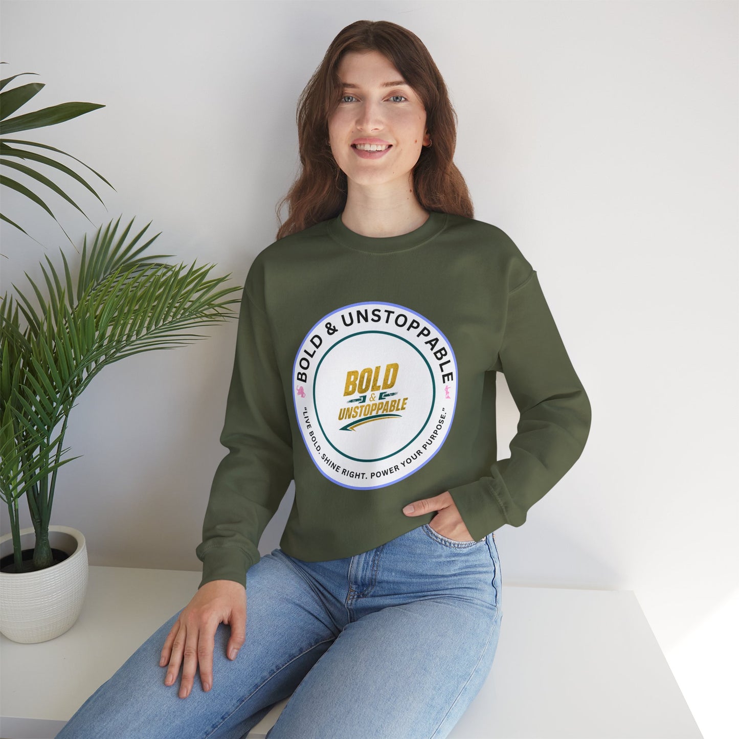 Bold & Unstoppable Crewneck Sweatshirt — Inspirational Graphic Pullover