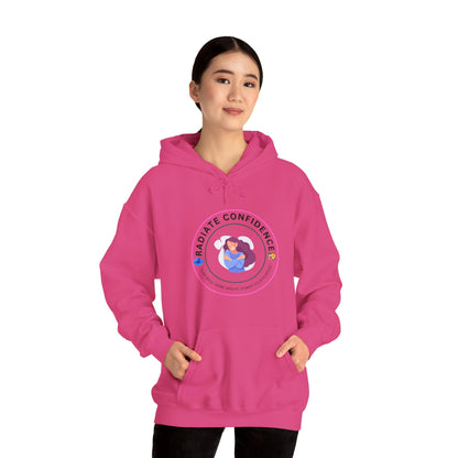 Radiate Confidence Hoodie — Feminine Self-Love Graphic Sweatshirt