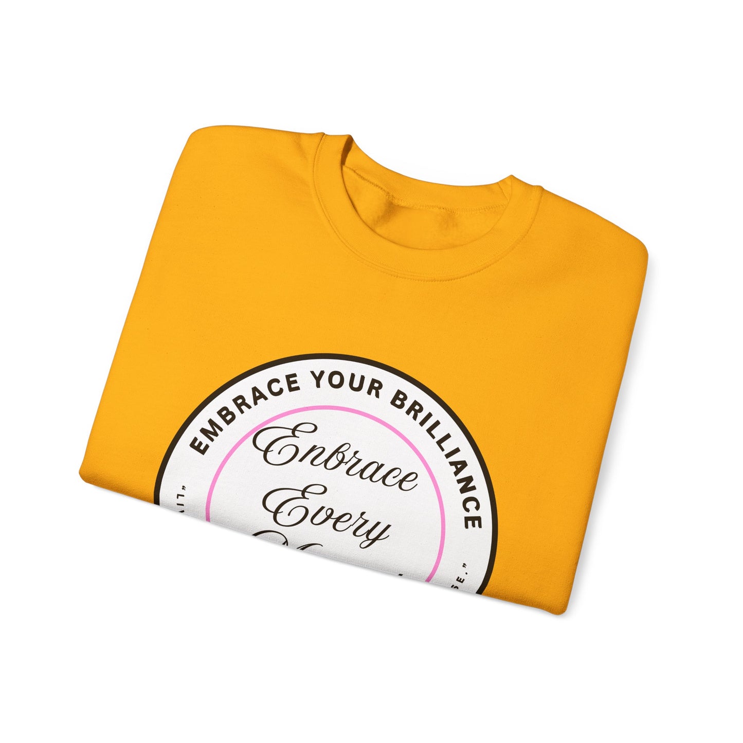 Crewneck Sweatshirt — "Embrace Every Moment" Inspirational Circle Design for Men's