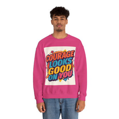 Courage Looks Good On You Sweatshirt — Inspirational Graphic Crewneck