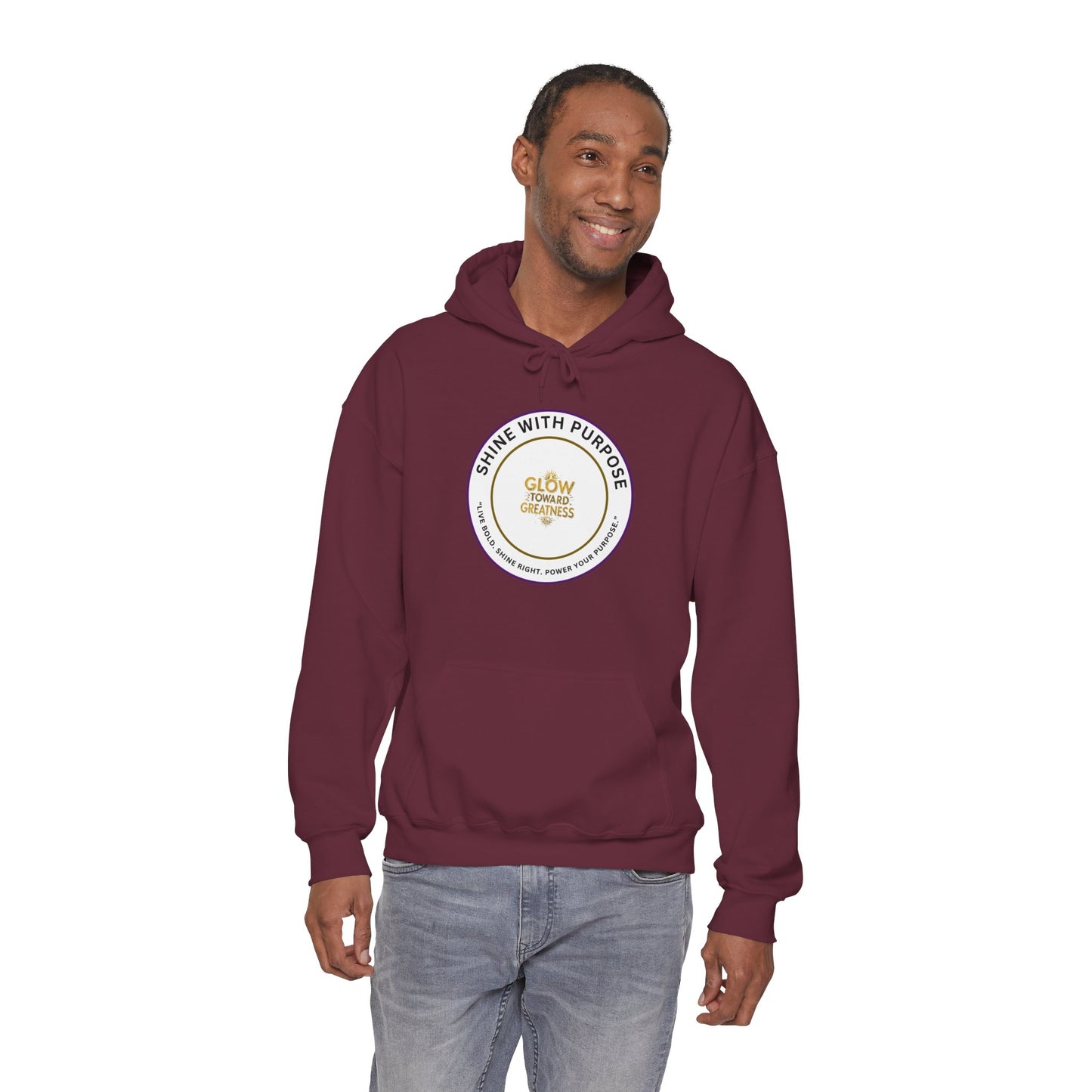 Shine With Purpose Hoodie – "Glow Towards Greatness" Inspirational Pullover