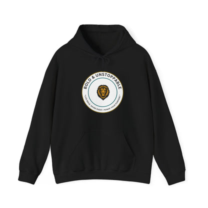 Bold & Unstoppable Lion Hoodie — Inspirational Graphic Pullover
