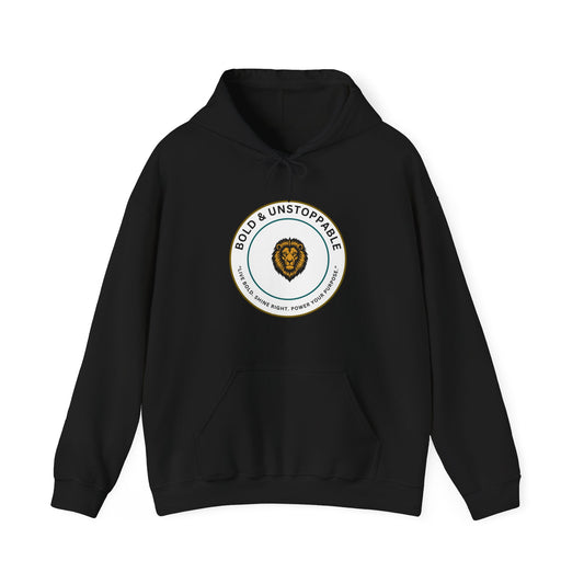 Bold & Unstoppable Lion Hoodie — Inspirational Graphic Pullover