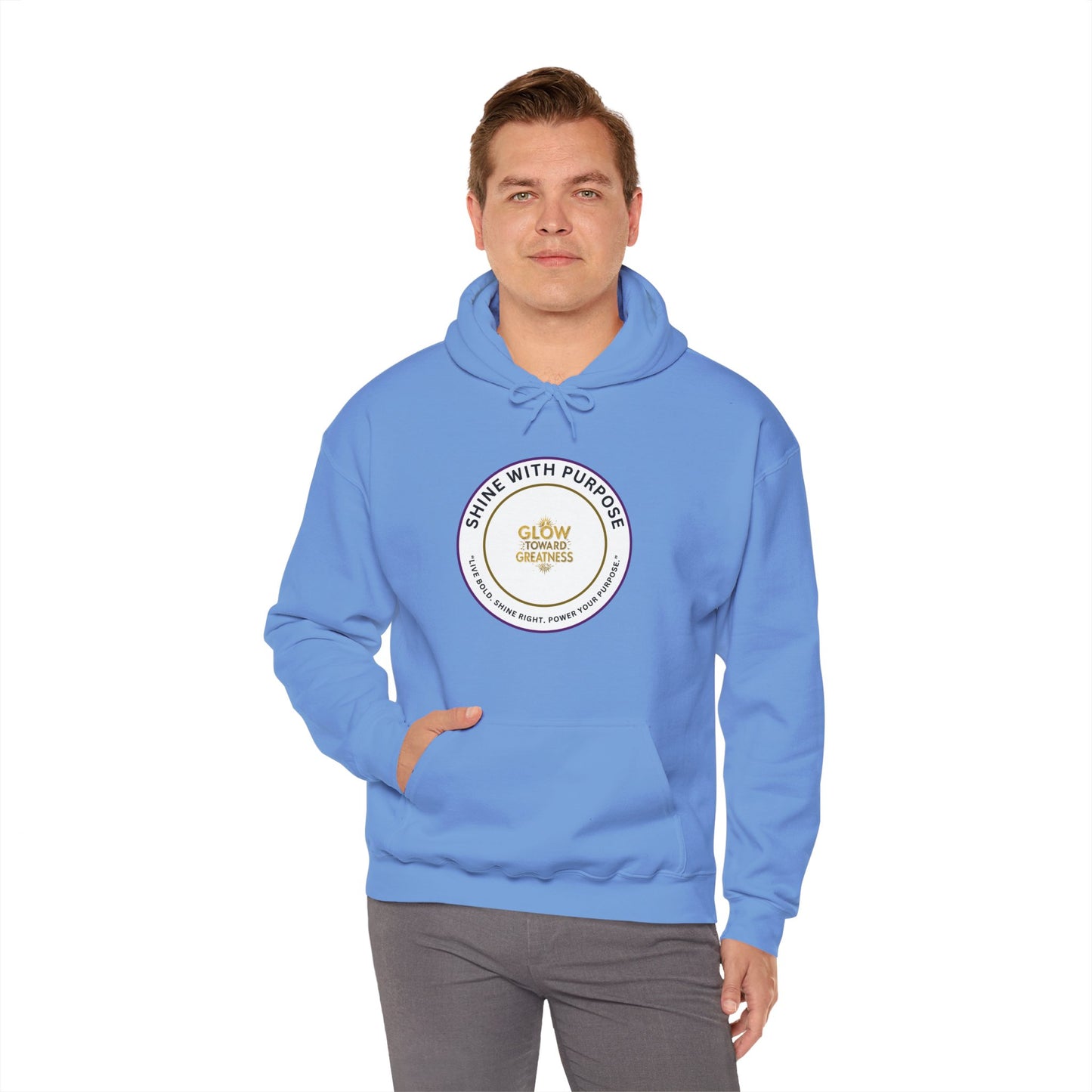 Shine With Purpose Hoodie – "Glow Towards Greatness" Inspirational Pullover