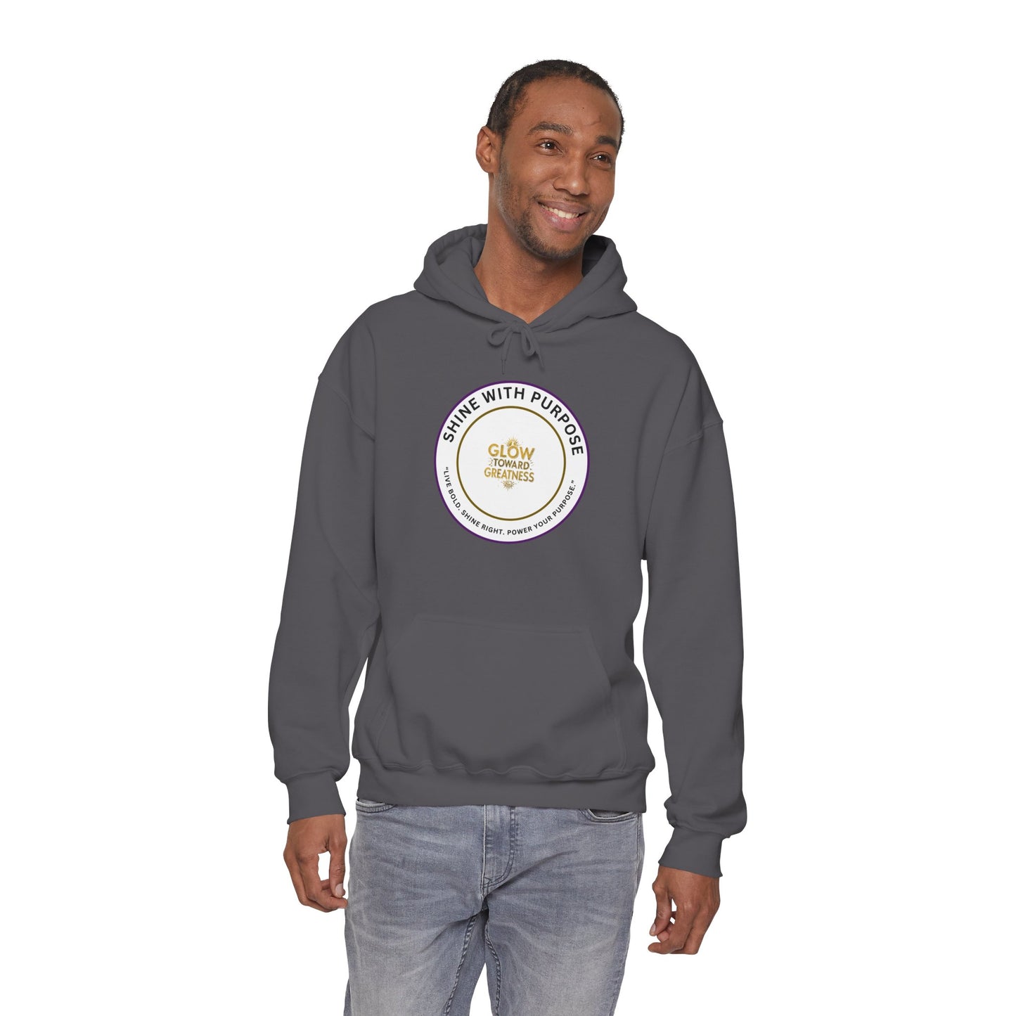 Shine With Purpose Hoodie – "Glow Towards Greatness" Inspirational Pullover