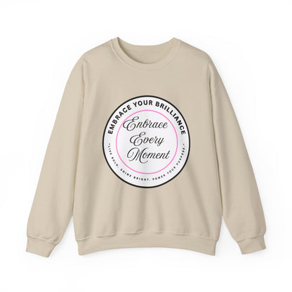 Crewneck Sweatshirt — "Embrace Every Moment" Inspirational Circle Design for Men's