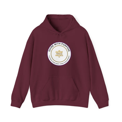 Shine With Purpose Hoodie – "Glow Towards Greatness" Inspirational Pullover