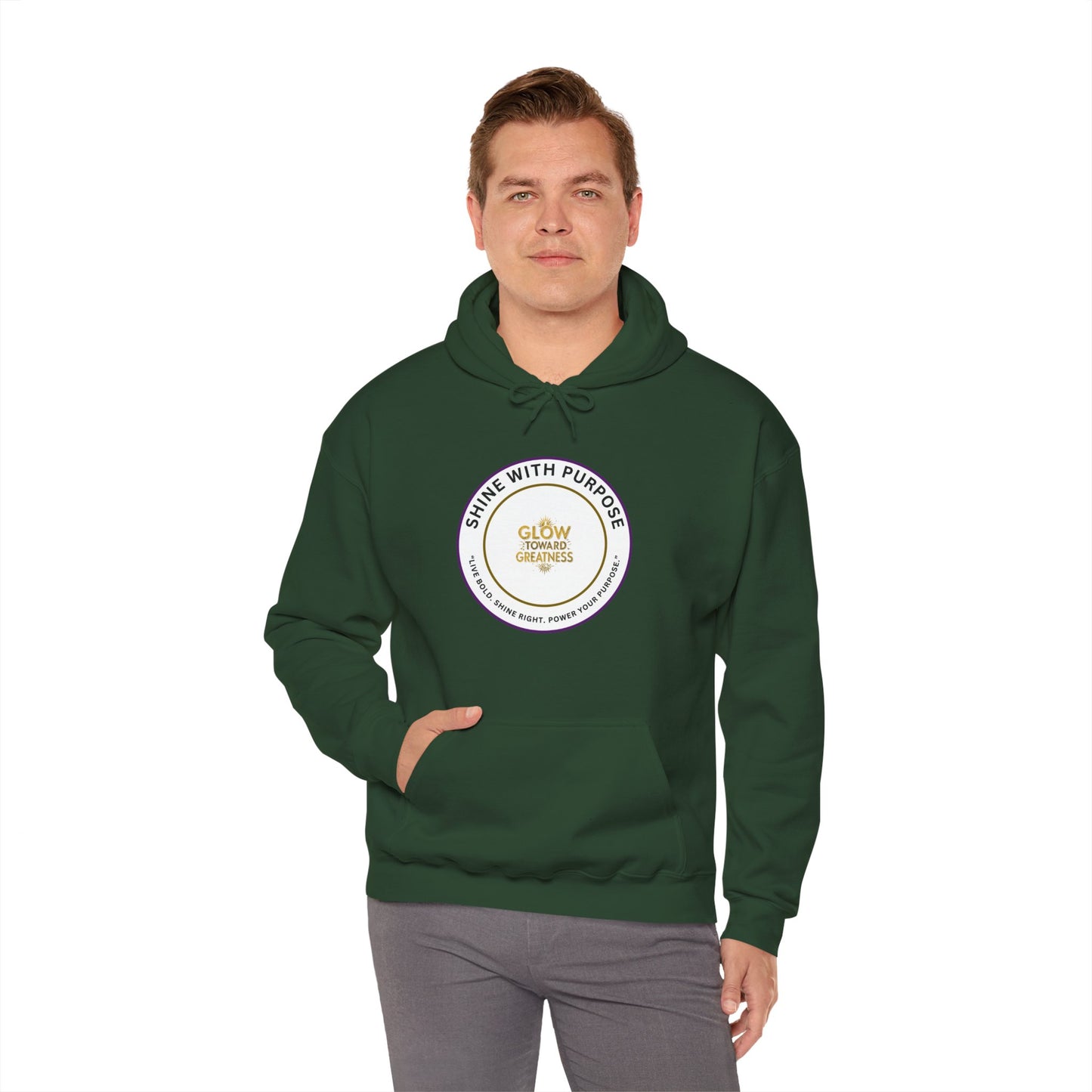 Shine With Purpose Hoodie – "Glow Towards Greatness" Inspirational Pullover