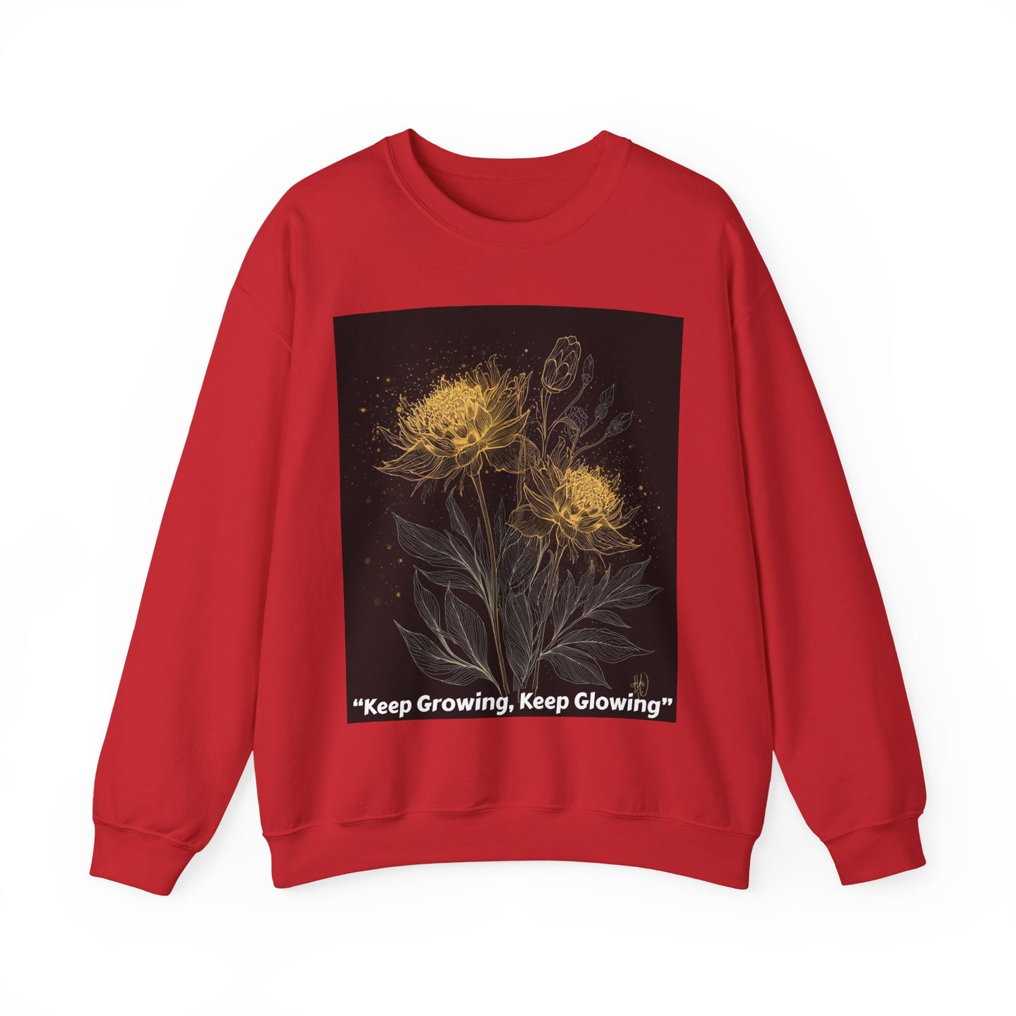 Keep Growing, Keep Glowing Floral Crewneck Sweatshirt