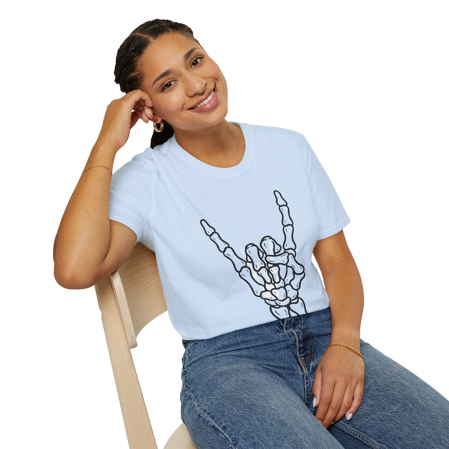 Skeleton Hand Rock Sign T-Shirt