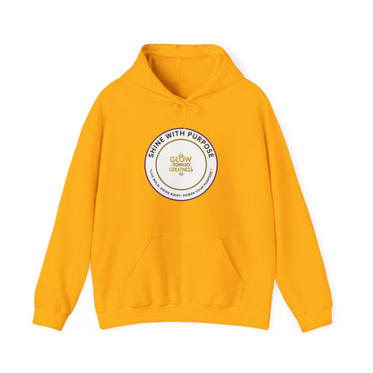 Shine With Purpose Hoodie – "Glow Towards Greatness" Inspirational Pullover