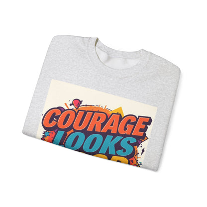 Courage Looks Good On You Sweatshirt — Inspirational Graphic Crewneck