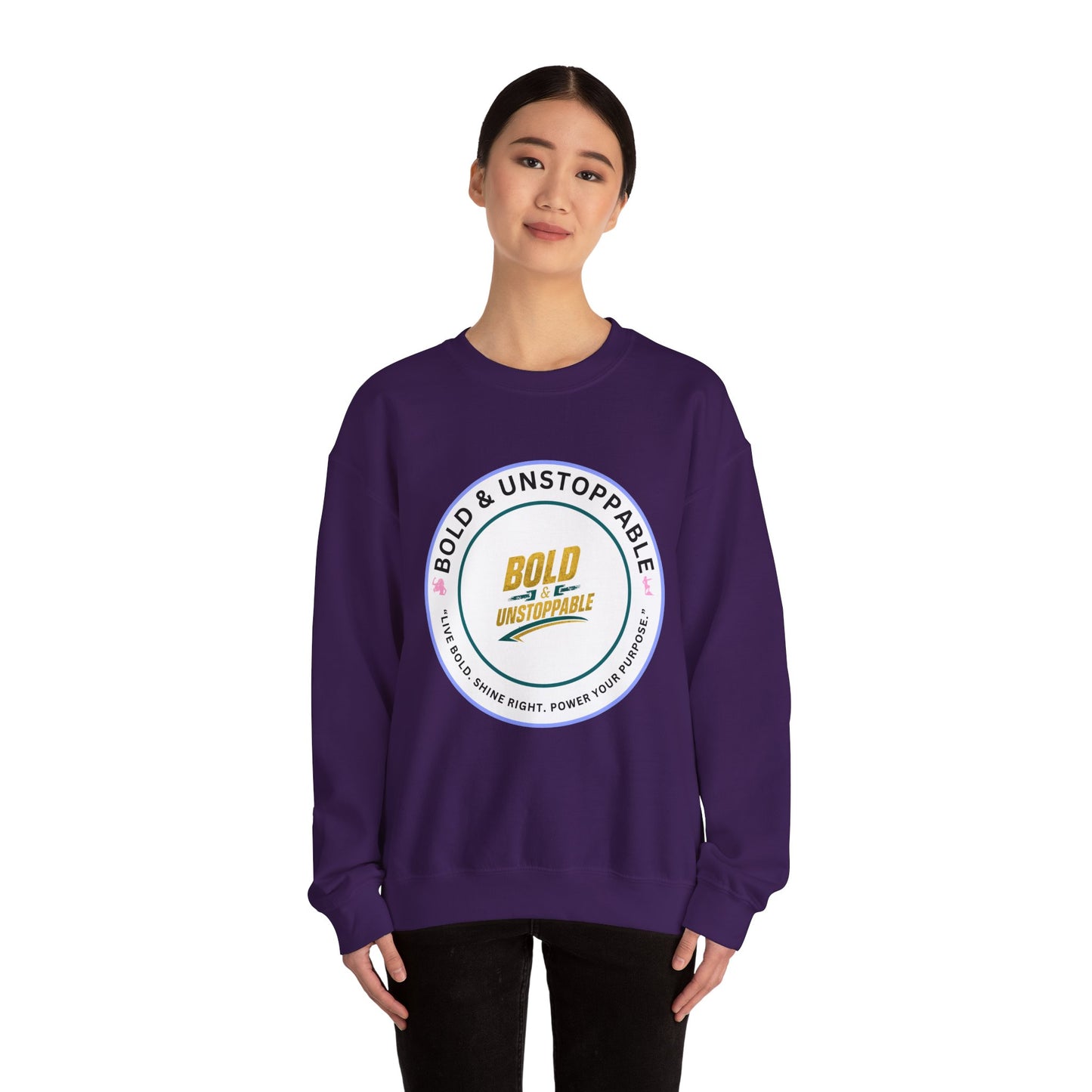 Bold & Unstoppable Crewneck Sweatshirt — Inspirational Graphic Pullover