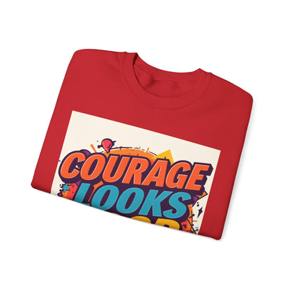 Courage Looks Good On You Sweatshirt — Inspirational Graphic Crewneck