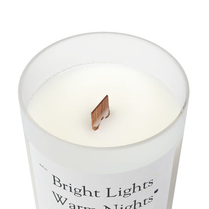 Bright Lights Warm Nights Frosted Glass Candle — 11oz Scented Soy Candle
