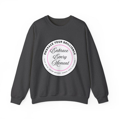 Crewneck Sweatshirt — "Embrace Every Moment" Inspirational Circle Design for Men's