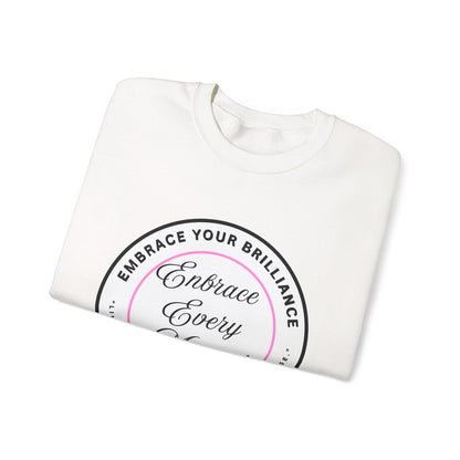 Crewneck Sweatshirt — "Embrace Every Moment" Inspirational Circle Design for Men's