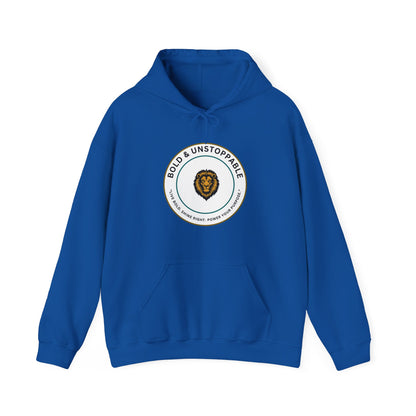 Bold & Unstoppable Lion Hoodie — Inspirational Graphic Pullover