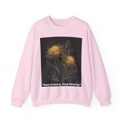 Keep Growing, Keep Glowing Floral Crewneck Sweatshirt