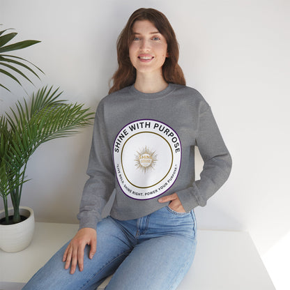 Shine With Purpose Crewneck Sweatshirt — Inspirational Graphic Pullover