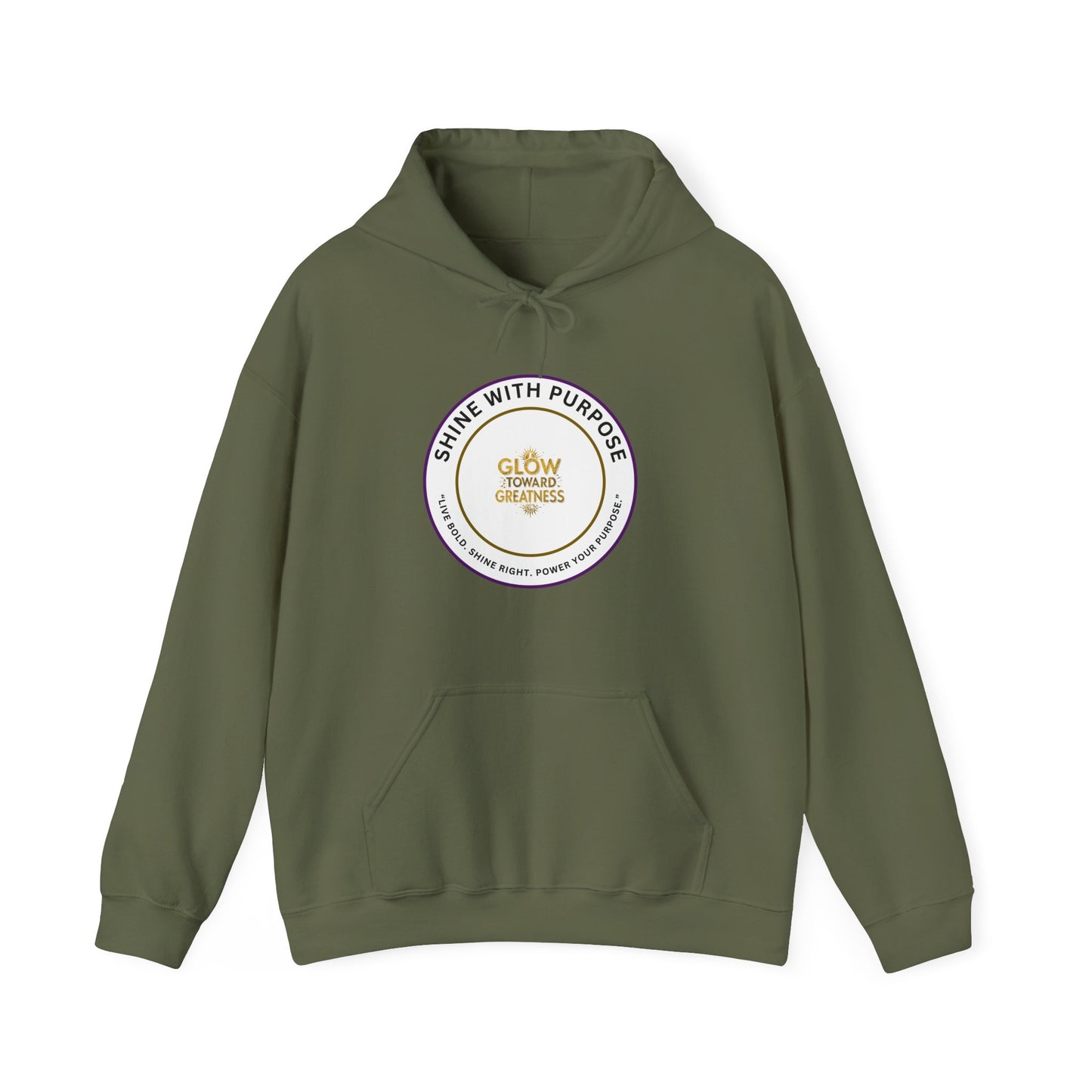 Shine With Purpose Hoodie – "Glow Towards Greatness" Inspirational Pullover