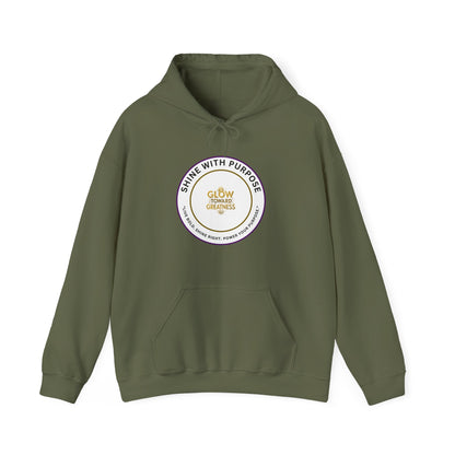 Shine With Purpose Hoodie – "Glow Towards Greatness" Inspirational Pullover