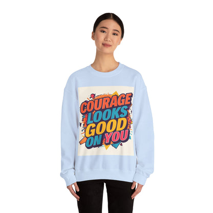 Courage Looks Good On You Sweatshirt — Inspirational Graphic Crewneck