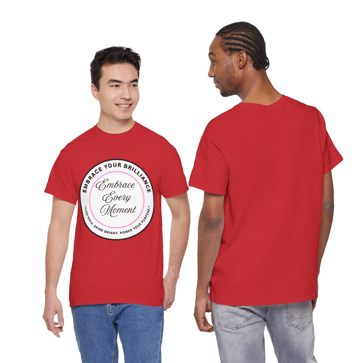 Embrace Your Brilliance Men's Tee — "Embrace Every Moment" Inspirational Graphic Shirt
